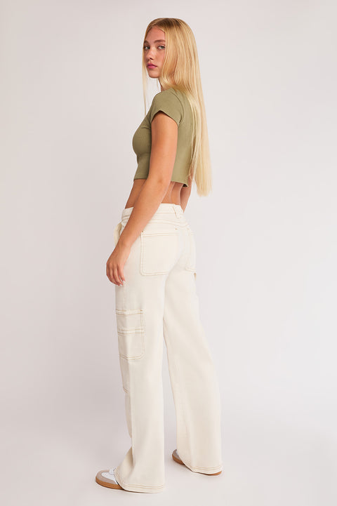 Lotus - Mid Rise Straight Leg Stretch Carpenter Utility Pant