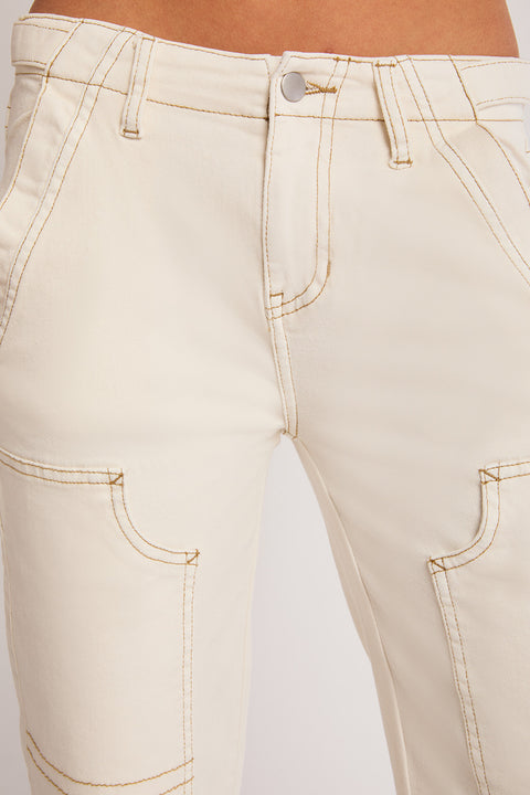 Lotus - Mid Rise Straight Leg Stretch Carpenter Utility Pant