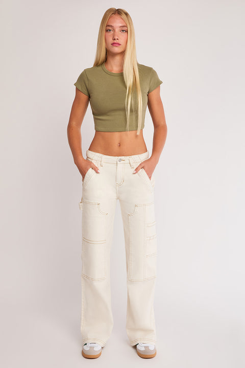 Lotus - Mid Rise Straight Leg Stretch Carpenter Utility Pant