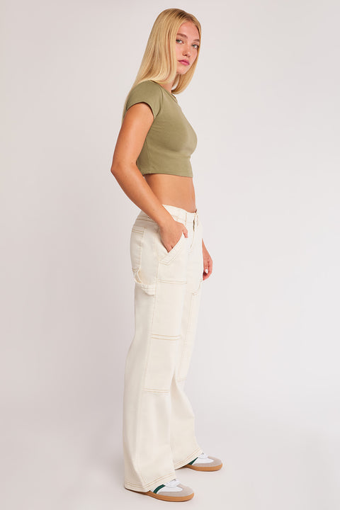 Lotus - Mid Rise Straight Leg Stretch Carpenter Utility Pant