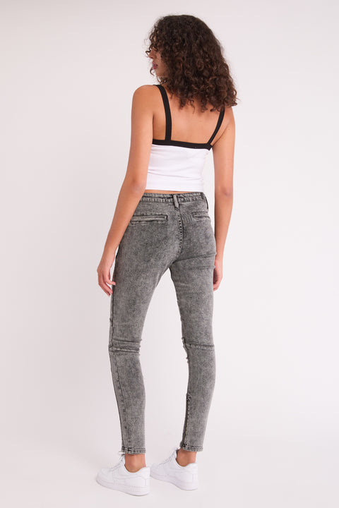 Harper - Mid Rise Stretch Skinny Moto Jean