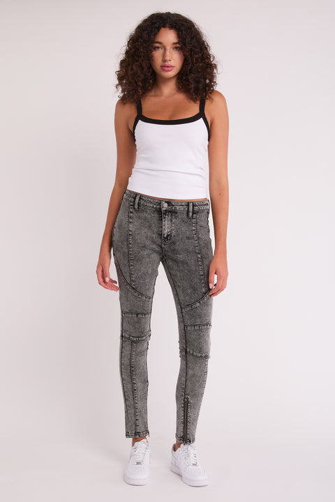 Harper - Mid Rise Stretch Skinny Moto Jean