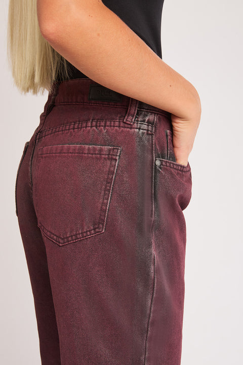 Daisy - Mid Rise Overdye Non Stretch Straight Leg Jean