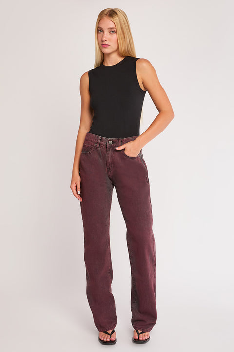 Daisy - Mid Rise Overdye Non Stretch Straight Leg Jean