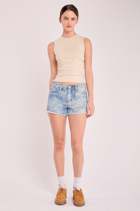 Comet - Camo Jacquard Non Stretch Frey Hem Short