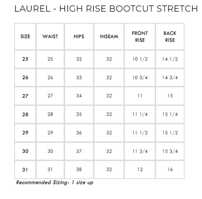 Laurel - High Rise Bootcut Stretch - PTCL