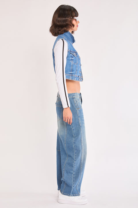 Ella - Low Loose Non Stretch Barrel Leg Jean