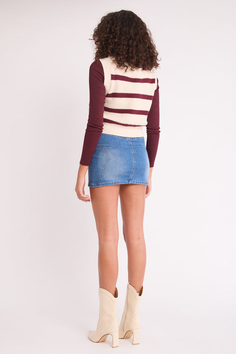 Quinn - Zipper Pocket Stretch Moto Mini Skirt