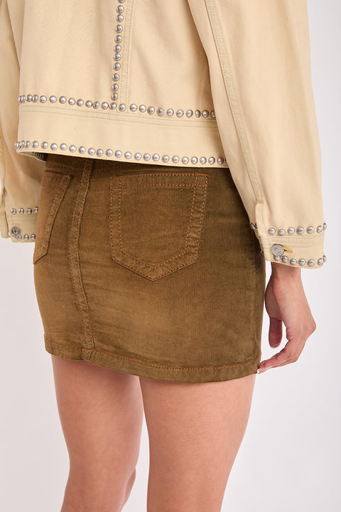 Noa - Starlight Corduroy Stretch Mini Skirt