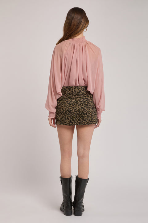 Chloe - Leopard Stretch Twill Mini Skirt