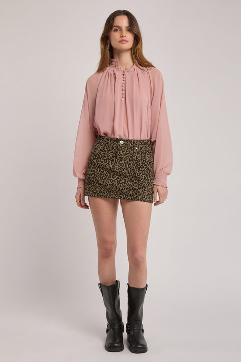 Chloe - Leopard Stretch Twill Mini Skirt