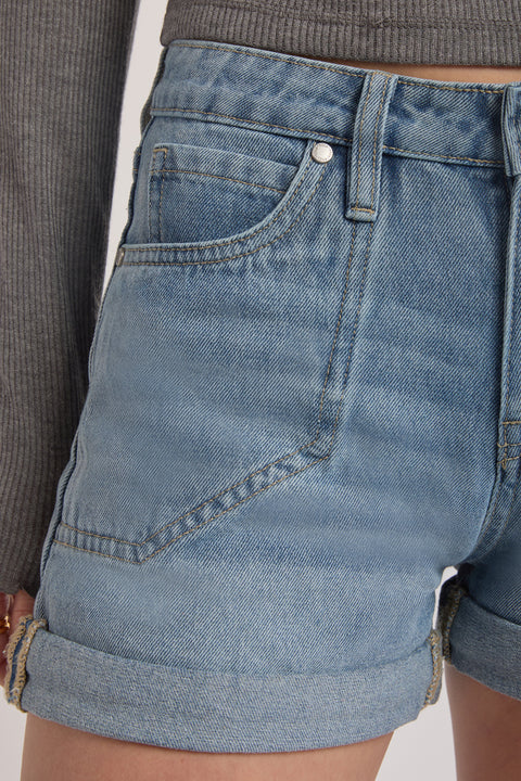 Mira - Cuff Non-Stretch Pork Chop Denim Shortroll