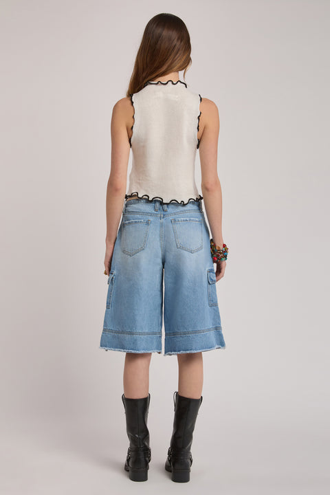 Cascade - Cargo Tie Waist Non Stretch Long Jort