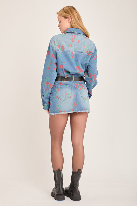 Flora - Non Stretch Floral Mini Skirt