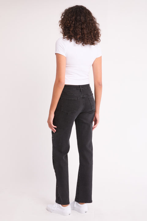 Veda - Mid Rise Shine On Stretch Straight Leg Jean