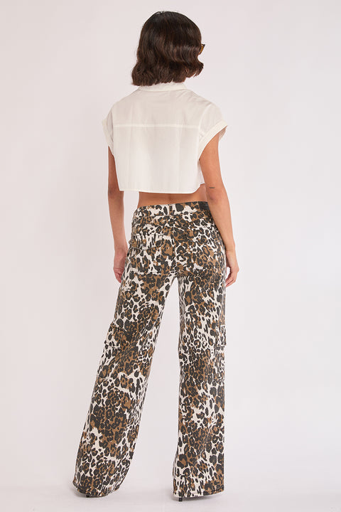 Joy - Mid Rise Stretch Leopard Cargo Pant