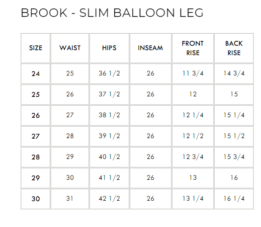 Brook - Slim Balloon Leg - PTCL
