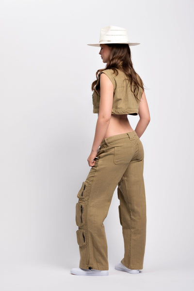 Caitlyn - Cropped Cargo Vest - PTCL