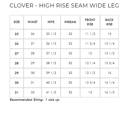 Clover - High Rise Seam Wide Leg - PTCL