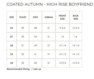 Coated Autumn - High Rise Boyfriend - PTCL