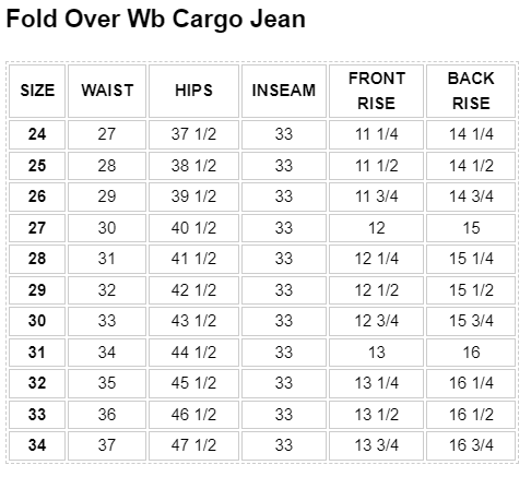 Emma - Fold Over Wb Cargo Jean - PTCL