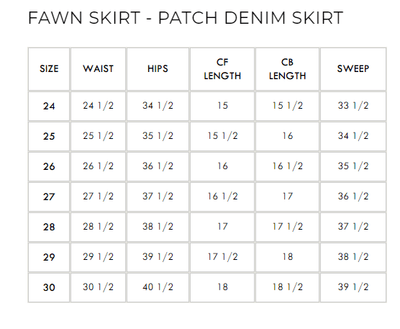 Fawn Skirt - Patch Denim Skirt - PTCL