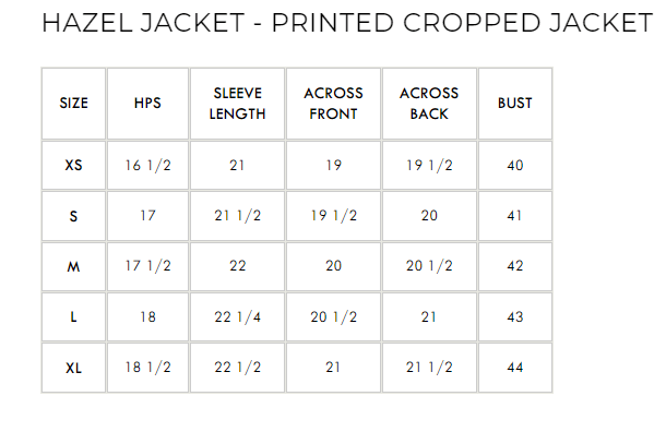 Hazel Jacket - Printed Cropped Jacket - PTCL