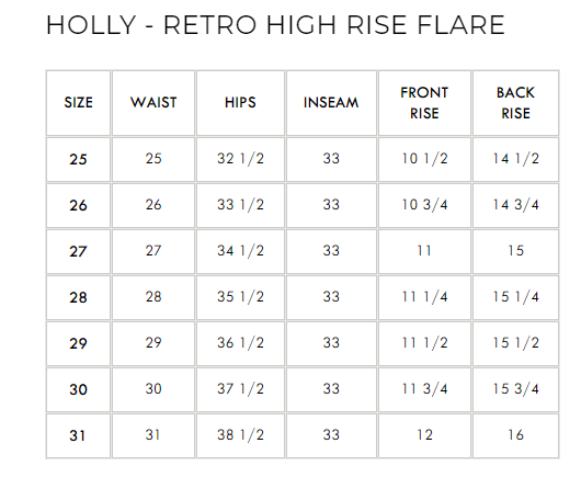 Holly - Retro High Rise Flare - PTCL