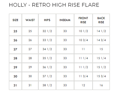 Holly - Retro High Rise Flare - PTCL