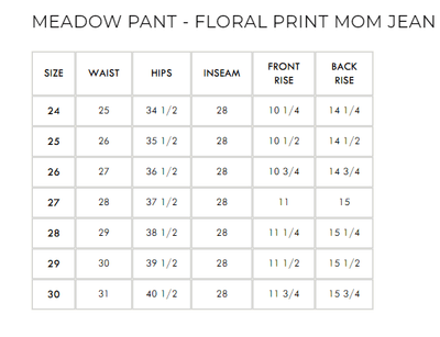 Meadow Pant - Floral Print Mom Jean - PTCL