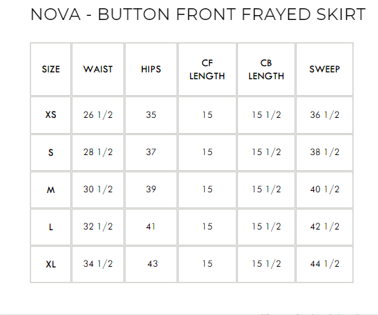 Nova - Button Front Frayed Skirt - PTCL