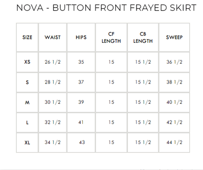 Nova - Button Front Frayed Skirt - PTCL