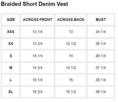 Shery - Braided Short Denim Vest - PTCL