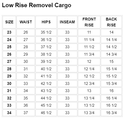Sophie - Low Rise Removel Cargo - PTCL