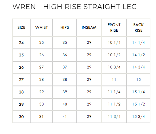 Wren - High Rise Straight Leg - PTCL