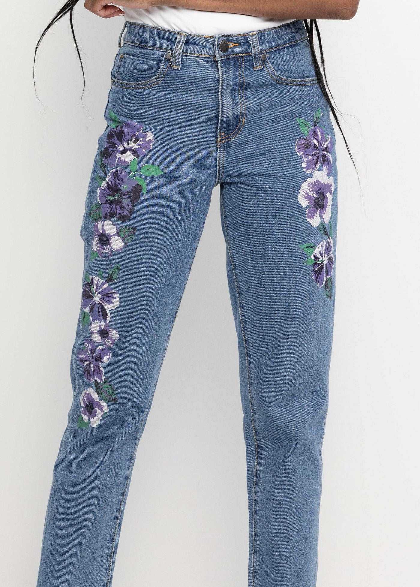 Meadow Pant - Floral Print Mom Jean - PTCL
