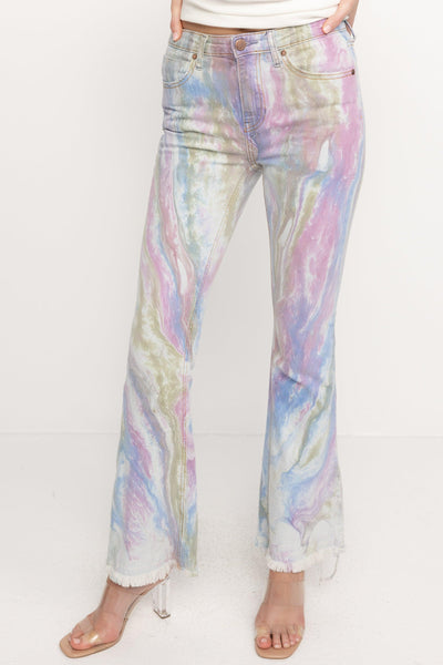 Rainbow - Marbled High Rise Wide Flare - PTCL