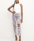 Space - Marbled High Rise Mom Jean - PTCL