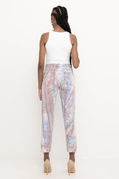 Space - Marbled High Rise Mom Jean - PTCL